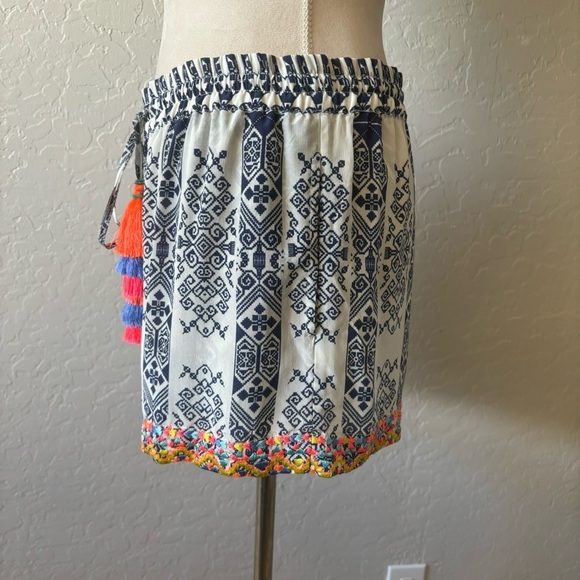 Rococo Sand REVOLVE Boho Silk Tassel Shorts Embroidered Small Resortwear - Picture 4 of 13
